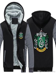 Masculino casual slytherin cashmere hoodie inverno engrossar zíper sweatshirts outerwear jaqueta cardigan casaco de manga longa agasalho8045893