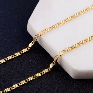 Kasanier 10st Gold and Silver Clavicular Necklace Stamp Fashion Women 2mm Bredd Figaro Halsband Garanti Long Jewe191a