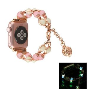 Projektantka Bling Dioninous Luminous Watch Watch Bransoletka Pasek bransoletki do Apple Watch Iwatch S1 S2 S3 S4 38 40 42 44mm Smart Watch Pearl Belt Burek GSZ526 DesignerF3T0F3T0