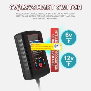 شاحن بطارية بطارية 2-AMP 6V 12V Smart Automatic Charger Charger Charger Charger for Car Morn Motorcycle Boat Marine L23127 LL