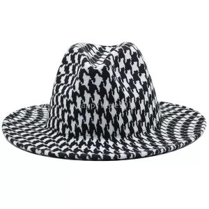 Enkel mode fedora hatt kvinnor män breda brim hattar kvinna casual filt hatt fedoras man jazz panama cap kvinnlig manlig topp kepsar vår höst vinter tillbehör grossist