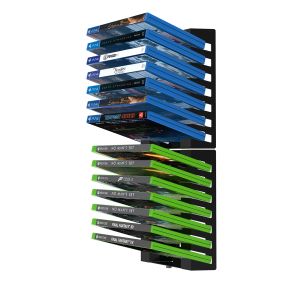 Stands Ny Game Disc Wall Mount Stand 14 CD -lådor Slots Lagringshållare för Xbox One PS4 PS5 Nintendo Switch Games Case Organizer