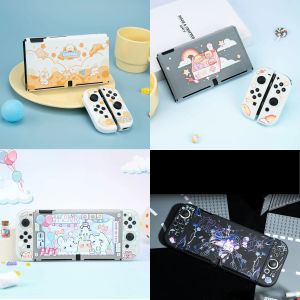 Przypadki Przezroczyste białe osłonę miękką TPU Joycon Protective Case for Nintendo Switch OLED NS Controller Joycon Crystal Shell Protector