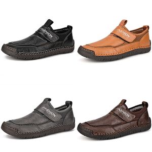 2024 New plus size mesh casual shoes black white dark brown grey mens business shoes breathable athleisure sneakers GAI