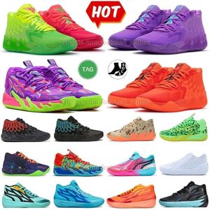 Mb.03 02 01 Gutter Cat Gang NFT Lamelo Ball Rosa Homens Mulheres Basquete Sapatos 2024 Alta Qualidade Rick e Morty Preto Branco Rosa Esporte Sapato Trainner Sneakers des Chaussure