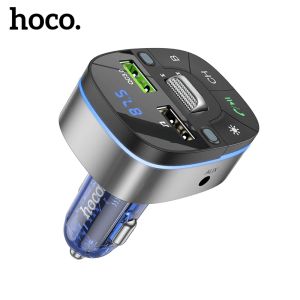 Kit Hoco Transparent USB ładowarka samochodowa QC4.0 QC3.0 Szybki ładunek Wyświetlacz LED FM Modulator Bluetooth HandsFree Audio