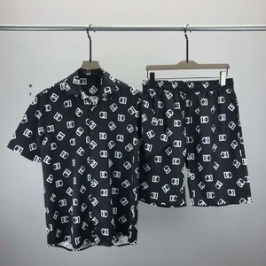 Tracksuit Set Fashionhawaii Designer Men Casual Shirts Set Floral Letter 3D Print Summer Seaside Holiday Beach Shirts Duits 022