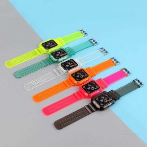 Cinturino per orologio in TPU color fluorescente di nuovo arrivo di design più custodia protettiva per orologio 38 40 42 44 mm per iWatch 1 2 3 4 5 cover designerX0BYX0BY