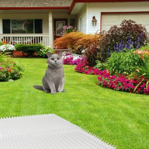 Gabbie 6PCS Outdoor Garden Cat Scat Tappetini Anticat Cani Tappetino repellente per animali domestici Tappetino deterrente Treno Tenere i gatti lontani Sicuro Spike di plastica