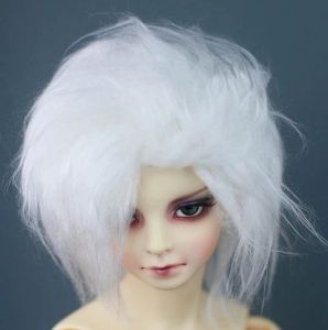 M0307 Dzieci ręcznie robiona zabawka 1/6 1/3 1/4 wujek Doll Wig Bjd/SD Doll Props Akcesoria Wai Białe krótkie włosy 1PCS