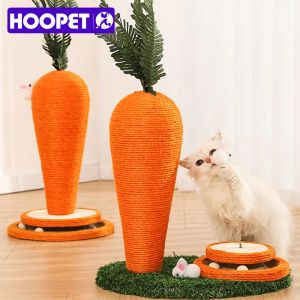 Scratchers Hoopet Cat Scratching Post Carrot Sisal Rope Post för katter Kattunge Turntable Toy Cat Spela Ball Toy Pet Accessories