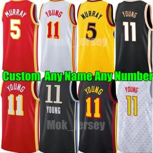 Maglia da basket personalizzata trae giovane dejounte murray clint capela de'andre hunter bogdan bogdanovic onyeka okongwu griffin saddiq bey wesley matthews patty multy