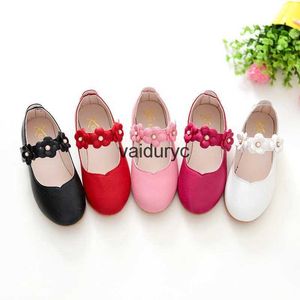 Flat Shoes Girls Pu Leather Princess Pretty Shoes Studenter Utomhus Performance Mode Storlek 21-36 Med bröllopsceremonin PartyH24229