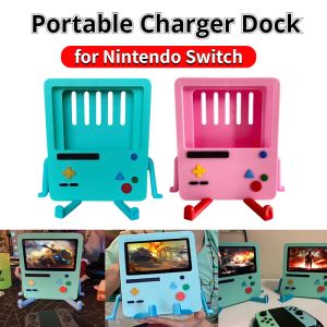 Stands portátil bonito dos desenhos animados silicone carregador doca para nintendo switch acessórios controle console de jogo suporte armazenamento suportes racks