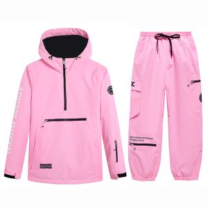 Pólos 2023 Novo pulôver masculino ou fêmea de esqui usa roupas de snowboard de snowboard impermeabilizado de terno de inverno de inverno conjunta jaqueta de fantasia de neve + calça