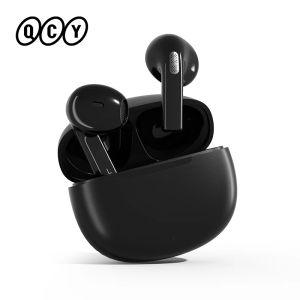 Fones de ouvido QCY T20 Fones de ouvido sem fio Bluetooth 5.3 TWS Fones de ouvido 13mm Grande driver HIFI Headset 4 microfones ENC HD Chamada Fones de ouvido 68ms Baixa latência