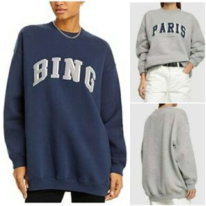 24SS Women's Hoodies Sweatshirts Lazy and Relaxed Style AB Pullover Classic Letter Patch broderad Annie Plush Loose Sweatshirt