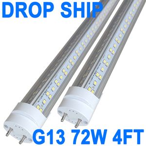 72W 48 inç T8 Floresan Tüp Ampul, 6500K Gün Işığı, 7200 Lümen, G13 Bi-Pin Base Floresan Lamba Yedek AC85-277V LED Mağaza Işıkları Barn Crestech