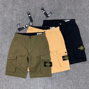 Designer masculino shorts moda americana macacão de algodão níquel sweatpants solto casual multi-bolso bússola padrão agulha bordado