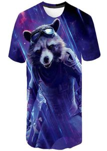 Raccoon T Shirt Rocket Hero krótkie topy Guardians of the Galaxy Tee Colorfast Druku