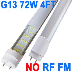 4Ft Led Shop Lights Fixture ,NO-RF RM 4 Feet 72W 48' Garage Light Dual Pin T8 G13 LED Tube , Linkable Led Bulbs for Garage Warehouse, Plug and Play High Milky Cover Barn crestech