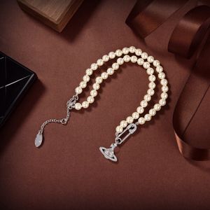 Designer Pendant Neckor Letter Viviane Chokers Luxury Women Fashion Jewelry Metal Pearl Necklace Cjeweler Westwood 231