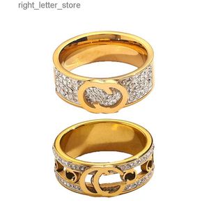 Anéis Designer de jóias Clássico Jóias Designer Anéis Mulheres Suprimentos de Casamento Banhado A Ouro Aço Inoxidável Anel de Dedo Fino Atacado ZG1308 240229