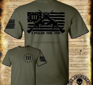 Men039s TShirts I Plead The 2nd Amendment Pro Gun T-Shirt oder Hoodie AR 15 Rifle 3 Percenter American Flag6847082