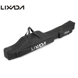 Sacos lixada saco de pesca portátil dobrável vara de pesca carretel saco vara de pesca engrenagem 100cm/130cm/150cm viagem armazenamento equipamento ferramenta saco