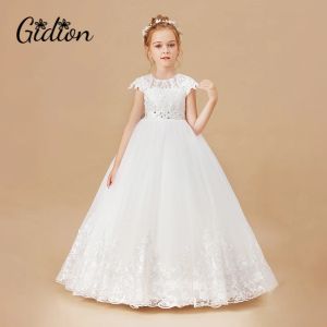 Dresses Girls Dress Sleeveless Baby Kids Clothes Children Kids Clothing Appliques Kids Girl Wedding Evening Gowns Party Dresses
