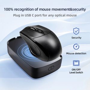 Simulação de movimento de ratos com botão simular mouse movedor com fio mouse sem fio compatível para despertar do computador para manter o PC ativo