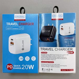 20W PD QC3.0 USB Wall Charger US EU fast charging Plug Type-c USB-C Power Adapter Fast Charging travel fast Chargers for Smart Phone Cellphone for iPhone Samsung