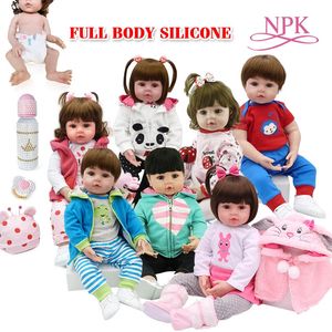 Toy Full body silicone water proof bath toy reborn toddler baby dolls bebe doll reborn lifelike gift with pearl bottle 240223