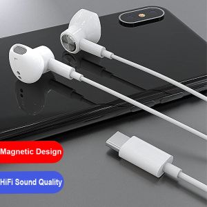 Headphones USB TypeC Wired Headphones HiFi Stereo Headset Mic Volume Earphones for Huawei P20 P30 LeEco Xiaomi MI 9 8 7 Type C Smartphones