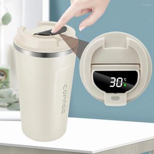 Mugs 510ml Insulated Coffee Cup Stainless Steel Temperature Display Vacuum Flask Roller Thermos Water Bottle