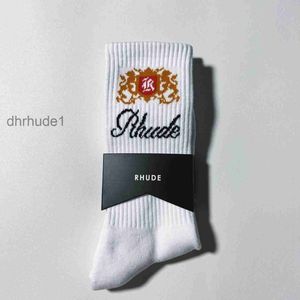 Rhude Men Socks Women Designer Sock Luxury Fashion Antibacterial Deodorant Sports Socks Популярные высококачественные хлопчатобумажные буквы.