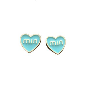 Miui Earrings Designer Women Original Quality Charm Peach Heart Colorful Silver Ear High Grade Small Fragrance Sweet Earrings