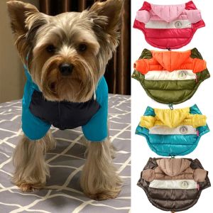 Casacos de inverno grosso roupas para cães de estimação quente cão para baixo jaqueta à prova dwaterproof água casaco hoodies para buldogue francês chihuahua pequenos cães animais de estimação roupas