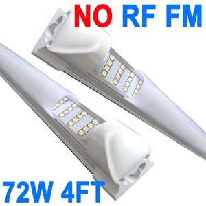 Lampada da negozio a LED da 4 piedi, 72W 72000LM 6500K, luci a tubo LED collegabili con copertura lattea, illuminazione a LED T8 integrata a 4 file, plafoniere a LED per officine in garage Barn crestech