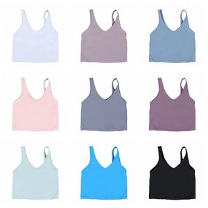 2024 lulus lemon LU-01Align Crop Top da donna Abbigliamento da palestra per il fitness Biancheria intima femminile Abbigliamento da yoga per ragazze Abbigliamento sportivo Donna Corpetto Reggiseni sportivi