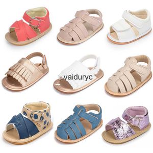 First Walkers Summer Sandals Baby Boy Girl PU Leather Shoes Garden Rubber Sole Flat Anti-slipH24229