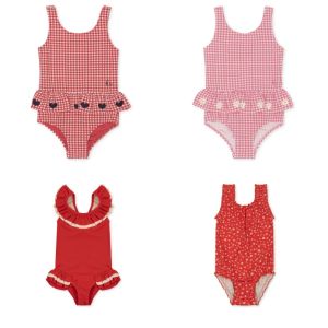 Swimwear 2023 New Girls Swimwear Lace One Piece Baby Swimwears Swimsuit Kids Children's Swimsuits Bikinis Maillot De Bain Enfant Fille