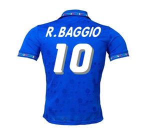 Włosze 1994 Retro koszulki Roberto Baggio Home Away Away Blue White Dostosowanie nazwy T Shirt High Quality Fan Jersey Men Tee Homme 2107068888089