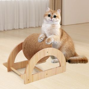 Scratsers kedi çizik top kazıyıcılar oyuncak kedi sisal ip topu tahta öğütme pençeler kediler giyim giyintici evcil hayvan mobilya malzemeleri