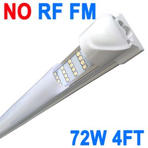 Luce per negozi a LED 4 piedi, 4 file 72W 7200LM 6500K, lampada a LED T8, copertura lattiginosa, illuminazione per soffitti e negozi di utilità, luci a tubo collegabili, luci per negozi, crestech per garage