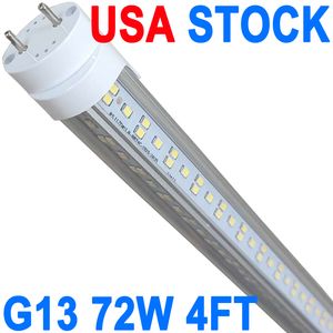 72W G13 T8 LED-Röhrenleuchten 4 Fuß (entspricht 45,8 Zoll), Ersatz für Leuchtstofflampen, Weiß 6500K, G13 Bi-Pin Shop-Lampe T12-LED-Ersatz 4FT Workbenck Barn crestech