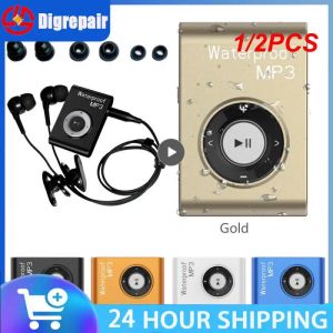 Player 1/2pcs Mini Ipx8 Waterproof Swimming Mp3 Player Stero Music Mp3 Walkman FM Radio Sports Running Hifi Stereo Music Headphone