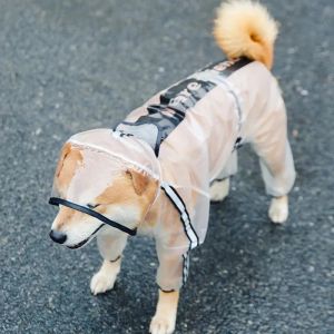 Raincoats Waterproof Dog Raincoat With Hood Transparent Pet Cat Puppy Rain Coat Pet Jacket Clothes For Small Medium Large Dog Pet Supplies