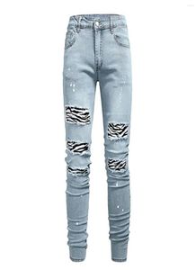 Men039s Pants Men Jeans Knee Hole Ripped Skinny Denim Solid Color Black Blue Autumn Summer Hiphop Style Slim Fit Trous6322886