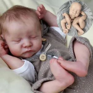 人形17インチキットレヴィ眠っている眠っているリボーンベイビードールキットの赤ちゃんの型ブランク塗装されていないキット手作りのdiyおもちゃの女の子笑